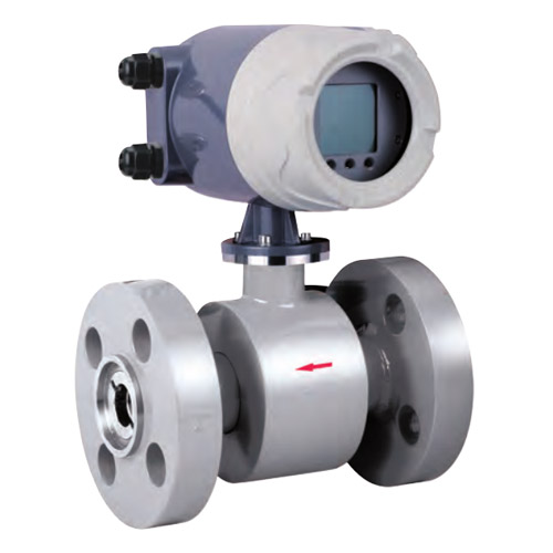 What is the measuring range of the electromagnetic flowmeter?